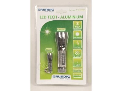 Grundig Led Tech Aluminium, 1 ja 12 Led, 6 ja 13cm, alumiini